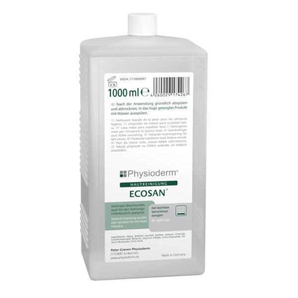 PHYSIODERM Handreiniger Ecosan, Handwaschlotion, HACCP-konform, für leichte Verunreinigungen – Bild 2