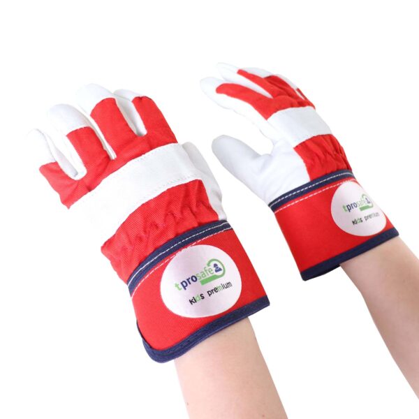 tprosafe kids premium Kinderhandschuhe rot-grau, Kinderhandschuh - kleine Handschuhe für Kinder – Bild 2