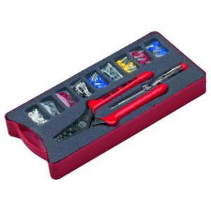 NWS Presszange, Spannungsprüfer und Aderendhülsen-Sortiment 155-tlg. - Presszange aus Werkzeugstahl, geschmiedet - Made in Germany
