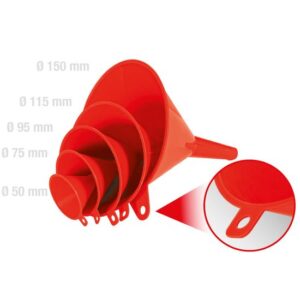 KS-TOOLS Trichter Set 5-teilig, Flaschentrichter, Einfülltrichter, Fülltrichter, Universaltrichter Ø 50-150 mm
