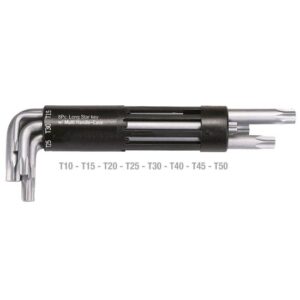 KS Tools Winkelschlüssel Satz 151.2300,  Torx 3 in 1 Halter / T-Griff - 8-teilig, Matt, Chrom