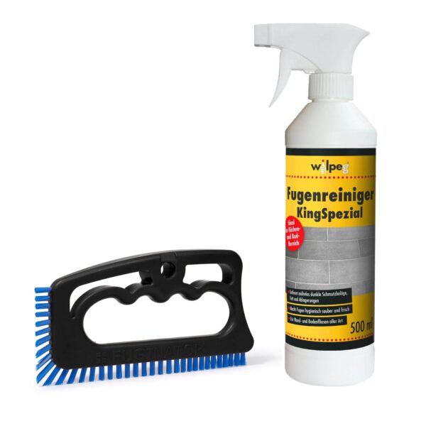 WILPEG Fugenreiniger 500 ml "KingSpezial" + Fugenbürste Fuginator "Master" Set - Reinigung von Wand- und Bodenfliesen – Bild 2
