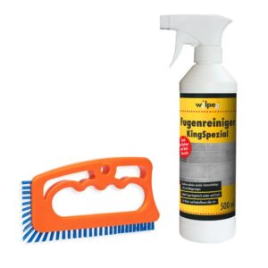 WILPEG Fugenreiniger 500 ml "KingSpezial" + Fugenbürste Fuginator "Master" Set - Reinigung von Wand- und Bodenfliesen