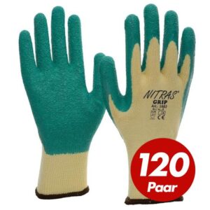 NITRAS GRIP Strickhandschuhe 1603 Arbeitshandschuhe mit Latexbeschichtung EN 388 - VPE 120 Paar