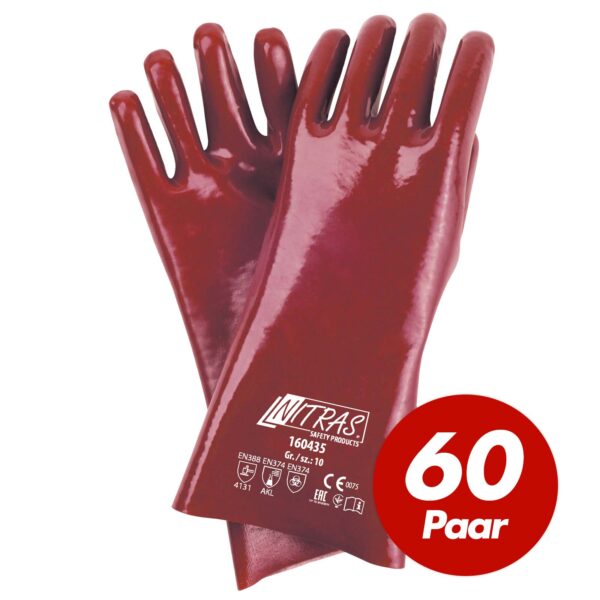 NITRAS PVC-Handschuhe 160435 vollbeschichtet doppelt getaucht - sehr gute Beständigkeit gegen Fette und Mineralöle - 60 Paar – Bild 2