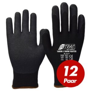 NITRAS Snow Fighter Winterhandschuhe 1606W, gesandete Nitrilbeschichtung - 12 Paar