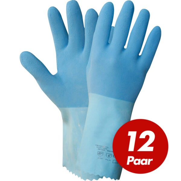 NITRAS 1611 Blue Power Grip Latexhandschuhe, Arbeitshandschuhe, Schutzhandschuhe - 12 Paar – Bild 2