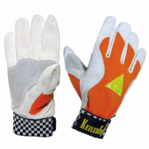 Schutzhandschuhe Keiler Fit orange, Ziegennappaleder mit Warndreieck, Forsthandschuh zur Maschinenführung, Daumenverstärkung