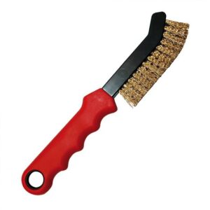 Bremssattelbürste gebogen, 2-reihig, Drahtbürste - Stahl-Bürste - Messing-Bürste