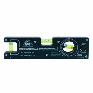 HaWe Taschen-Wasserwaage 184.21 Universal Wasserwaage, Mini Wasserwaage mit 3 Libellen in schwarz 21cm