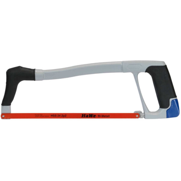 HaWe Profi-Metallsägebogen 189.15 Bügelsäge, Eisensäge, Handsäge, Softgummi-Handgriff, 40 Grad Blattstellung, 300mm, 2-K-Griff – Bild 2