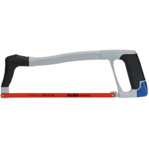 HaWe Profi-Metallsägebogen 189.15 Bügelsäge, Eisensäge, Handsäge, Softgummi-Handgriff, 40 Grad Blattstellung, 300mm, 2-K-Griff