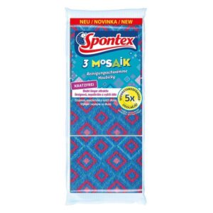 Spontex Reinigungsschwamm Mosaik 3er Set kratzfrei, Haushaltsschwamm, Spülschwamm, Topfreiniger, Putzschwamm, Universal