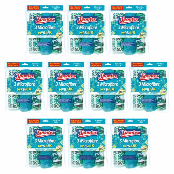 Spontex Mikrofasertücher Microfibre Mosaik 30 Stück, Microfaser Schwammtücher, Microfasertuch, Reinigungstuch, Mikrofaser Lappen – Bild 2
