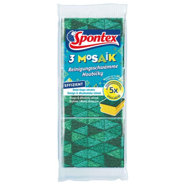 Spontex Reinigungsschwamm Mosaik 3er Set, Haushaltsschwamm, Spülschwamm, Topfreiniger, Putzschwamm, Universal – Bild 2