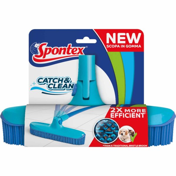 Spontex Catch & Clean Ersatzkopf mit Gummiborsten, Kehrbesen, Besen, Besenkopf, schwenkbar – Bild 2