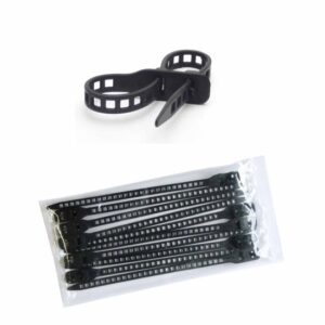 SoftTie Kabelbinder DL wiederverwendbar schwarz 10 Stück, elastisches und flexibles Kabelband, Softbinder