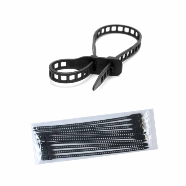 SoftTie Kabelbinder DL wiederverwendbar schwarz 10 Stück, elastisches und flexibles Kabelband, Softbinder – Bild 2