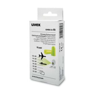 UVEX x-fit Gehörschutzstöpsel ergonomische Ohrstöpsel aus weichem PU-Schaum, Gehörschutz mit idealer Dämmleistung