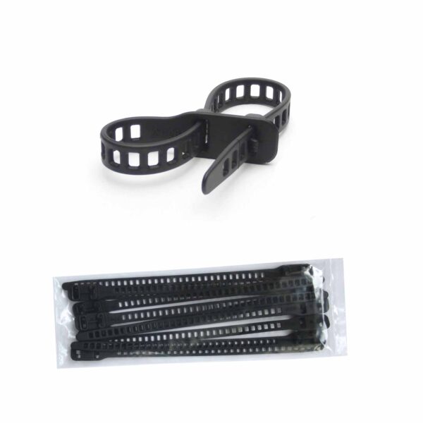 SoftTie Kabelbinder DL wiederverwendbar schwarz 10 Stück, elastisches und flexibles Kabelband, Softbinder – Bild 2