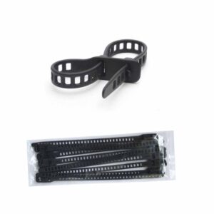 SoftTie Kabelbinder DL wiederverwendbar schwarz 10 Stück, elastisches und flexibles Kabelband, Softbinder
