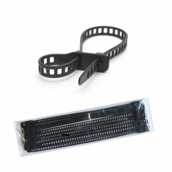 SoftTie Kabelbinder DL wiederverwendbar schwarz 10 Stück, elastisches und flexibles Kabelband, Softbinder – Bild 2