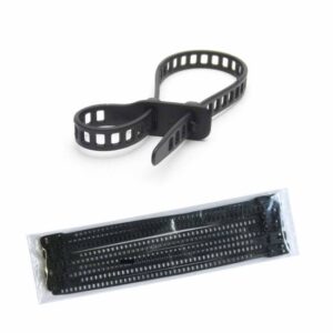 SoftTie Kabelbinder DL wiederverwendbar schwarz 10 Stück, elastisches und flexibles Kabelband, Softbinder