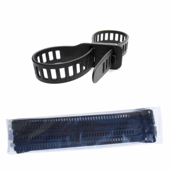 SoftTie Kabelbinder DL wiederverwendbar schwarz 10 Stück, elastisches und flexibles Kabelband, Softbinder – Bild 2