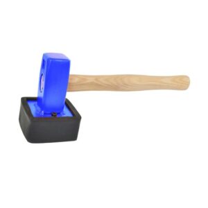 HaWe Plattenleger-Hammer 230.14, Gummihammer, Pflasterhammer, vierkant, abriebfest und schlagdämpfend - 1,5kg