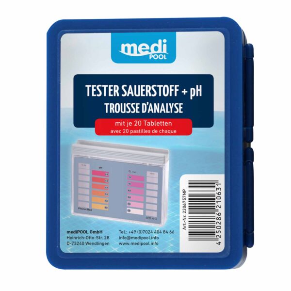mediPOOL Tester Sauerstoff/pH mit 2x 20 Tabletten, Testtabletten, Testgerät, Wassertester – Bild 2