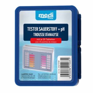 mediPOOL Tester Sauerstoff/pH mit 2x 20 Tabletten, Testtabletten, Testgerät, Wassertester