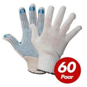 Polyester Strickhandschuhe KORL mit PVC Noppen BluePoint Arbeitshandschuhe Handschuhe Noppenhandschuhe 60 Paar