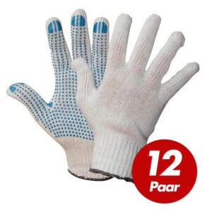 Polyester Strickhandschuhe KORL mit PVC Noppen BluePoint Arbeitshandschuhe Handschuhe Noppenhandschuhe 12 Paar