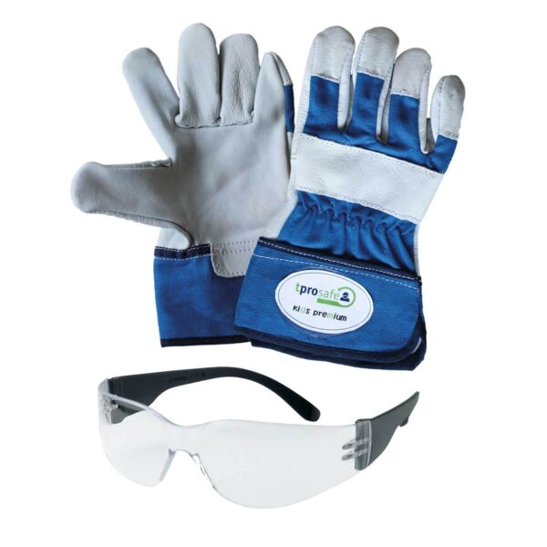 Junior-Set - tprosafe kids premium Kinderhandschuhe, Kinderhandschuh - kleine Handschuhe + Schutzbrille für Kinder – Bild 2