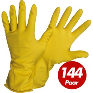 NITRAS 3220 Haushaltshandschuhe Größe 10 - velourisiert, Naturlatex, sicherer Griff - VPE 144 Paar