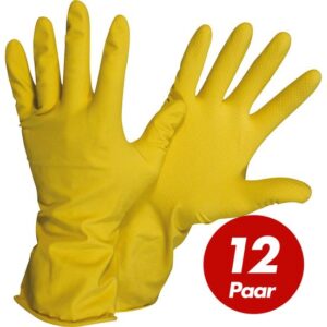 NITRAS 3220 Haushaltshandschuhe Größe 10 - velourisiert, Naturlatex, sicherer Griff - VPE 12 Paar