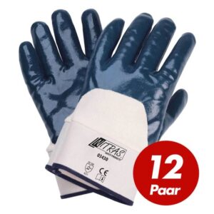 Nitrilhandschuhe 03430 3/4 Beschichtung Arbeitshandschuhe Gartenhandschuhe Handschuhe - 12 Paar