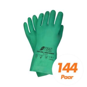 NITRAS Green Barrier 3450 Nitrilhandschuhe Schutzhandschuhe Chemikalienschutz velourisiert grün VPE 144 Paar