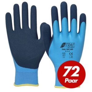 NITRAS Soft Grip Polyesterhandschuhe 3560 mit Latexschaum, flüssigkeitsabweisend - 72 Paar