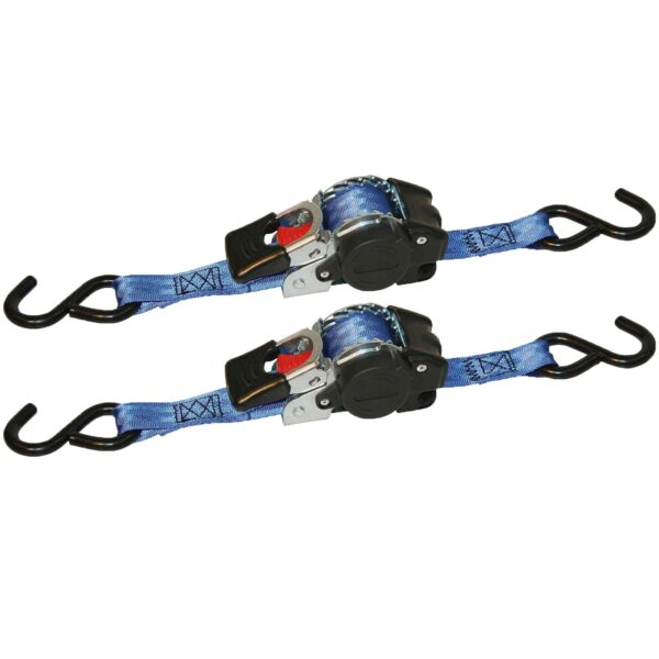 Kerbl Automatik-Zurrgurt blau - Spanngurt - mit S-Haken 3 m x 25 mm - Zugkraft direkt 300 kg  - 2 Stück – Bild 2