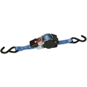 Kerbl Automatik-Zurrgurt blau mit S-Haken 3 m x 25 mm - Zugkraft direkt 300 kg