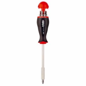 felo Magazingriff Bithalter lang 1/4 Zoll inkl. 8 Bits - SL 5,5, PH1, PH2, PZ1, PZ2, TX15, TX20, TX25