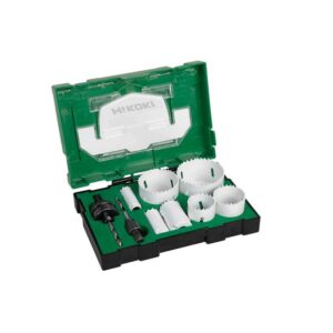 HiKOKI Lochsägen Bi-Metall Kassette 11-teilig, Dosenbohrer, Bohrkrone, Lochkreissäge, Aufnhame, Zentrierbohrer
