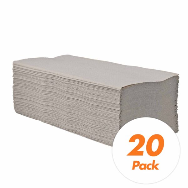 Huchtemeier Papiertücher Falttücher Wischtücher Z Classic Natur 1-lagig 20 Pack a 250 Blatt – Bild 2