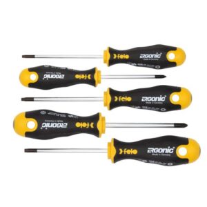 felo Schraubendreher Satz Ergonic 401 - 5-tlg. -inkl. PZ1, PZ2, TX15, TX20, TX25