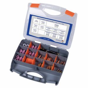 TECHNOLIT Ordnungssystem WIG SR 17, SR 26 51-teilig, inkl. Isolator, Keramikdüsen, Brennerkappen, Spannhülse, Spannhülsengehäuse