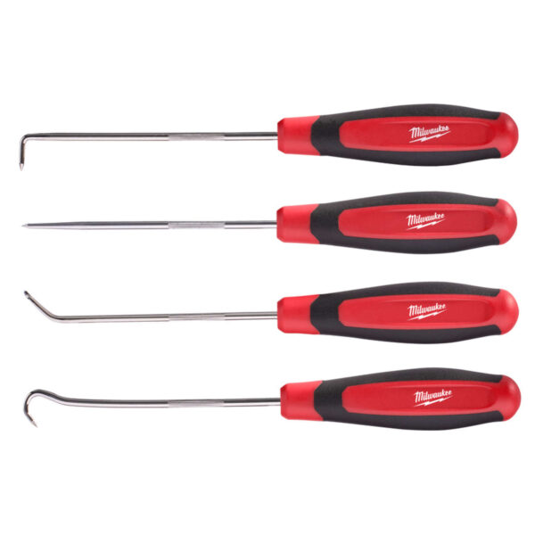 Milwaukee Haken- und Anreißwerkzeug-Set 4-teilig, Piekset, KFZ-Hakenset, anreißen, ausrichten, reinigen – Bild 2