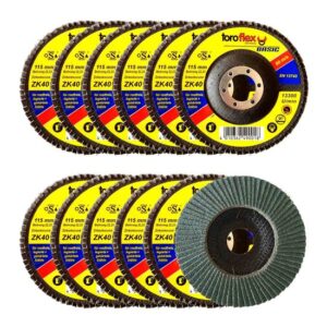 Toroflex Zirkonkorund Fächerscheibe, Schruppscheibe, Schleifscheibe 115mm / 125mm - 10 Stück