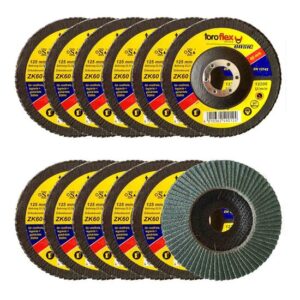 Toroflex Zirkonkorund Fächerscheibe, Schruppscheibe, Schleifscheibe 115mm / 125mm - 10 Stück