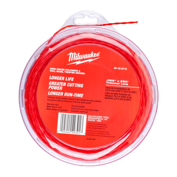 Milwaukee Trimmer-Faden 4916271 Ersatz-Schneidfaden, Rasentrimmer Zubehör 2/2,4mm - verschiedene Längen – Bild 2